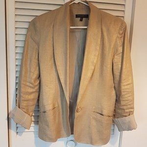 Gold Blazer with Pin Stripe Lining